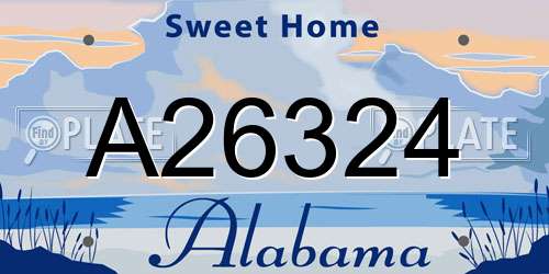 A26324 Alabama License Plate