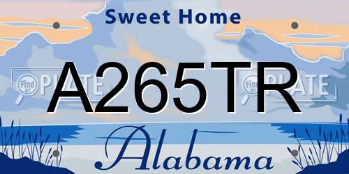 A265TR Alabama License Plate