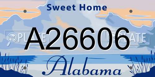 A26606 Alabama License Plate