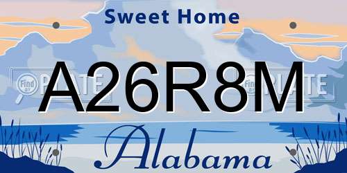 A26R8M Alabama License Plate