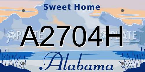 A2704H Alabama License Plate