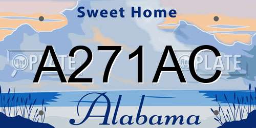 A271AC Alabama License Plate