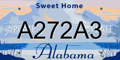 A272A3 Alabama License Plate