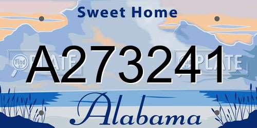 A273241 Alabama License Plate
