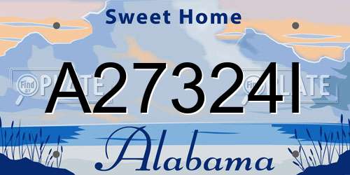 A27324I Alabama License Plate