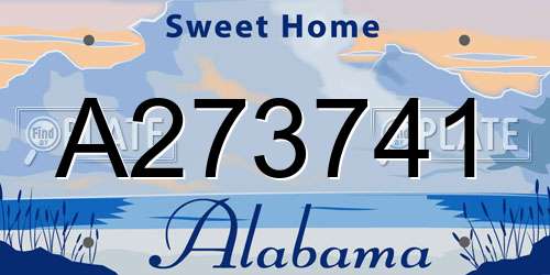 A273741 Alabama License Plate