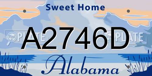 A2746D Alabama License Plate
