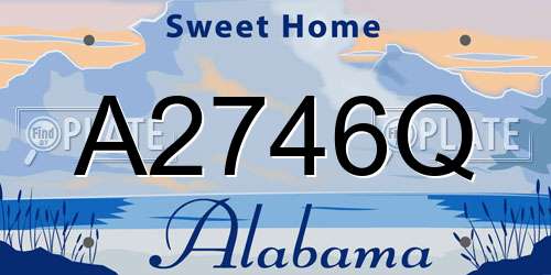 A2746Q Alabama License Plate