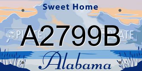 A2799B Alabama License Plate