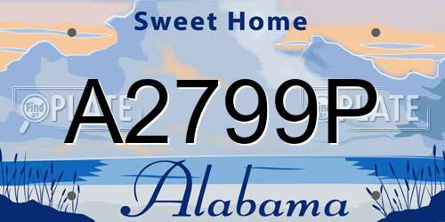 A2799P Alabama License Plate