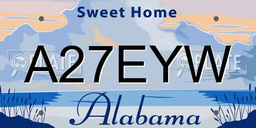 A27EYW Alabama License Plate