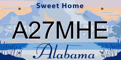 A27MHE Alabama License Plate