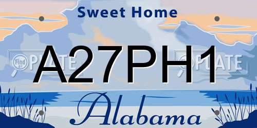 A27PH1 Alabama License Plate