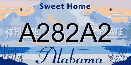 A282A2 Alabama License Plate