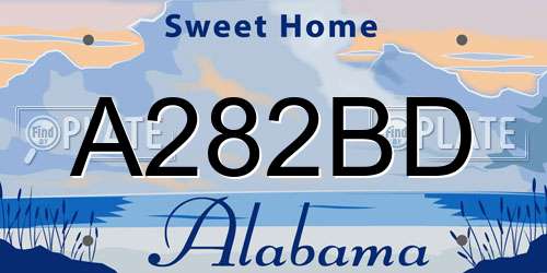 A282BD Alabama License Plate