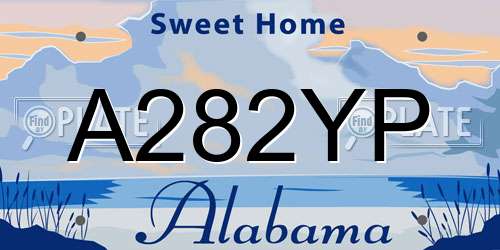 A282YP Alabama License Plate