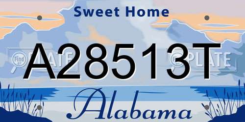 A28513T Alabama License Plate