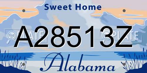 A28513Z Alabama License Plate