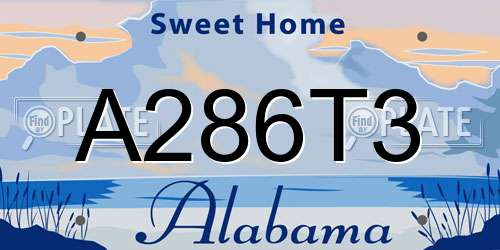 A286T3 Alabama License Plate