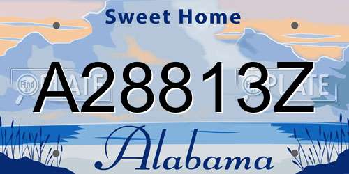 A28813Z Alabama License Plate