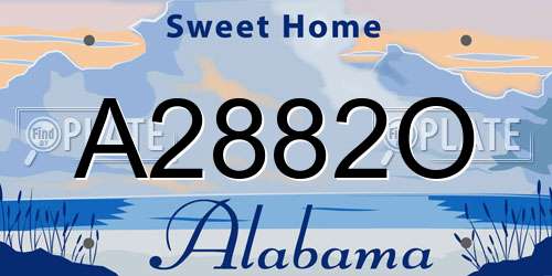 A2882O Alabama License Plate