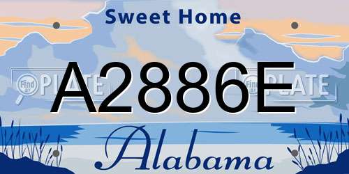 A2886E Alabama License Plate