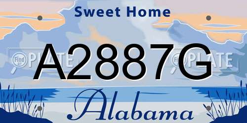 A2887G Alabama License Plate