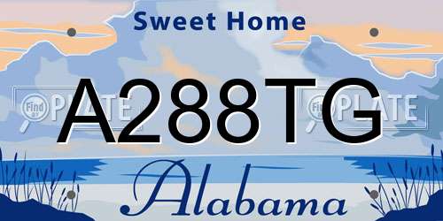 A288TG Alabama License Plate