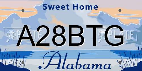 A28BTG Alabama License Plate