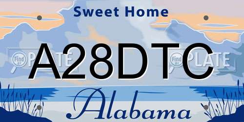 A28DTC Alabama License Plate