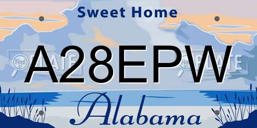 A28EPW Alabama License Plate