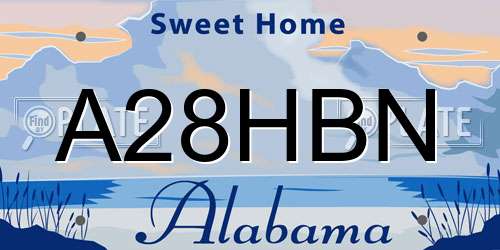 A28HBN Alabama License Plate