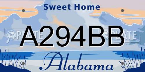 A294BB Alabama License Plate