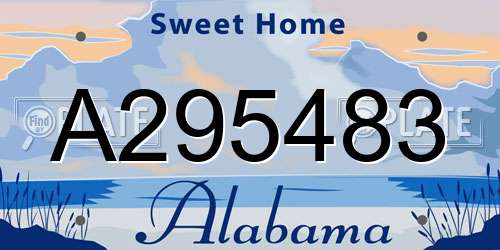 A295483 Alabama License Plate