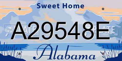A29548E Alabama License Plate