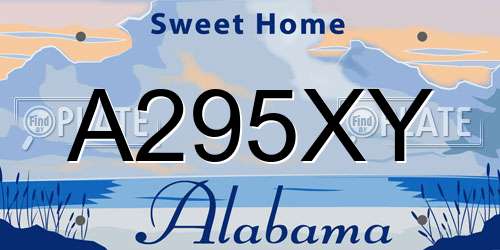 A295XY Alabama License Plate