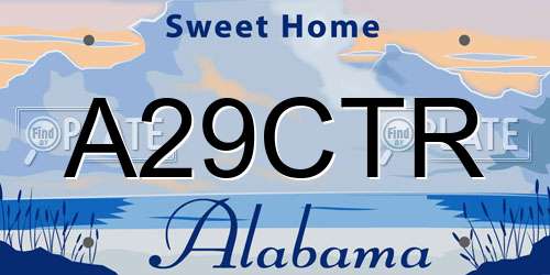 A29CTR Alabama License Plate