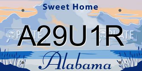 A29U1R Alabama License Plate