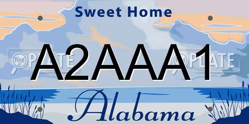 A2AAA1 Alabama License Plate