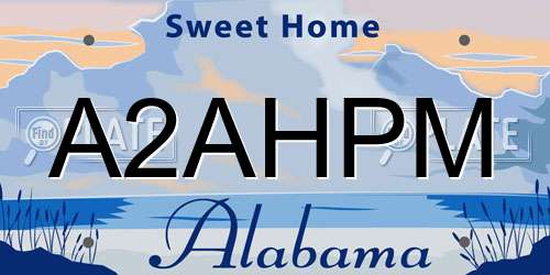 A2AHPM Alabama License Plate