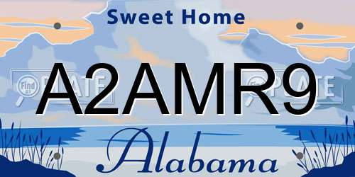 A2AMR9 Alabama License Plate