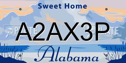 A2AX3P Alabama License Plate