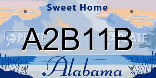 A2B11B Alabama License Plate
