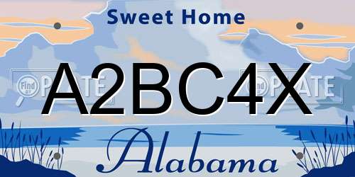 A2BC4X Alabama License Plate