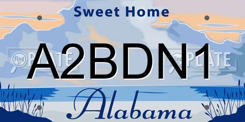 A2BDN1 Alabama License Plate