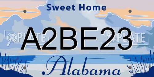 A2BE23 Alabama License Plate