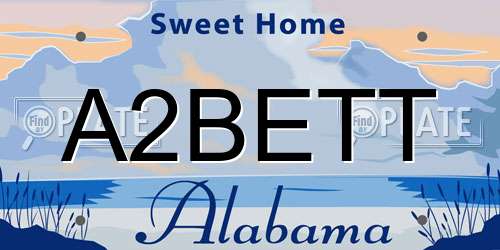 A2BETT Alabama License Plate