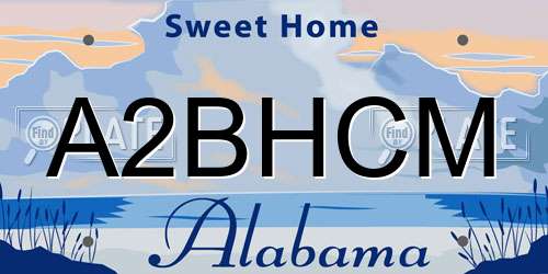 A2BHCM Alabama License Plate