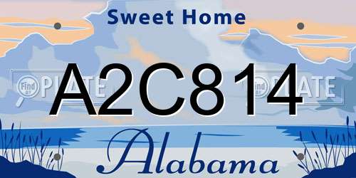 A2C814 Alabama License Plate