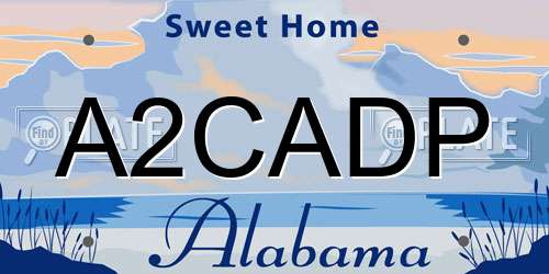 A2CADP Alabama License Plate
